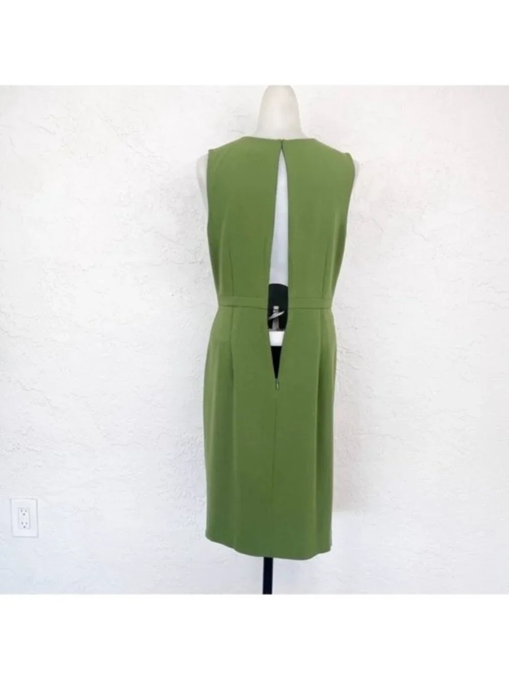 J. Crew Asymmetrical sleeveless Sheath Dress in dark seaweed Green 2